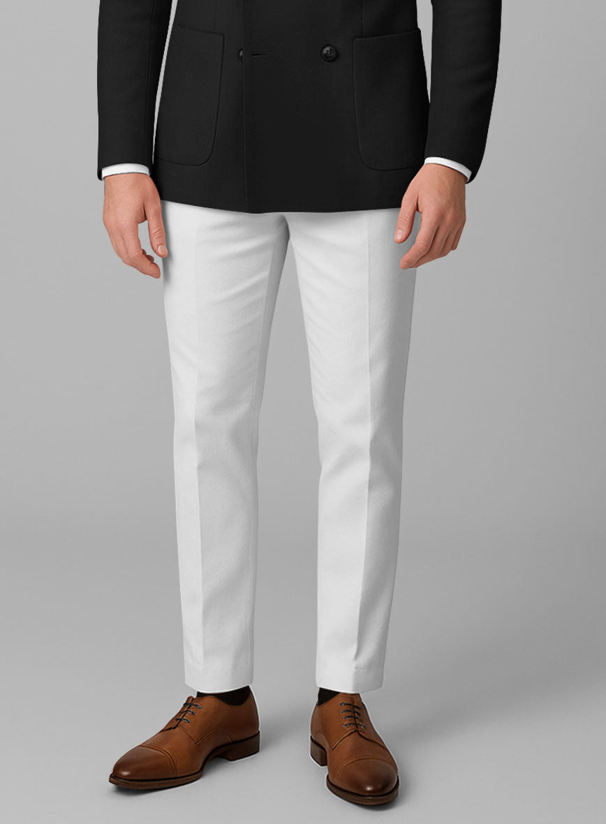 White Black Chino Cotton Double Breasted Suit - StudioSuits