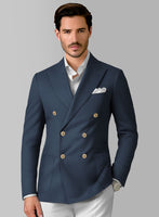 White Blue Cotton Suit - StudioSuits