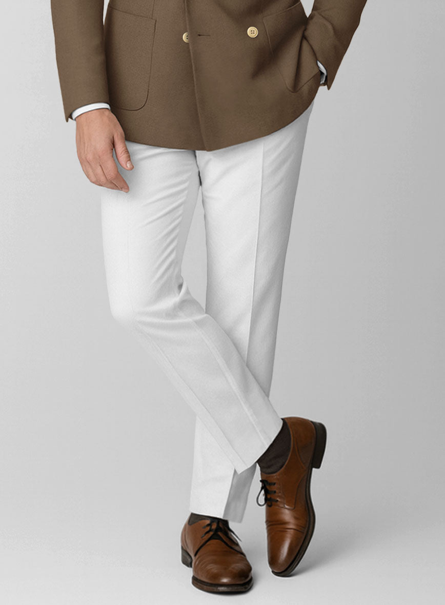 White Brown Cotton Double Breasted Suit - StudioSuits
