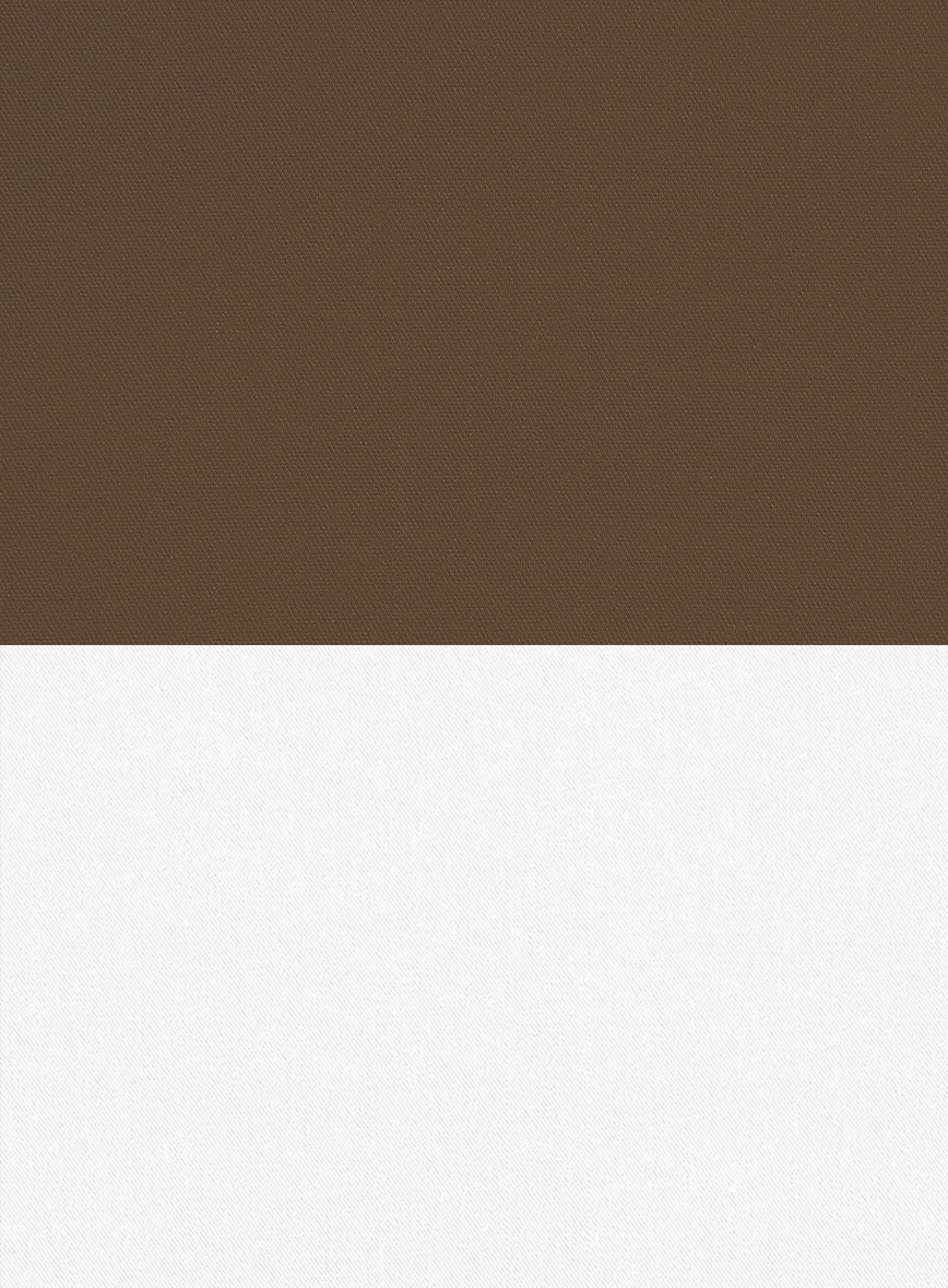 White Brown Cotton Double Breasted Suit - StudioSuits