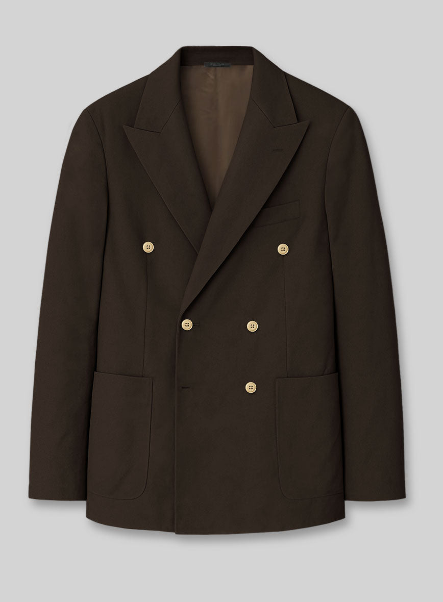 Caffe Brown Cotton Double Breasted Suit - StudioSuits