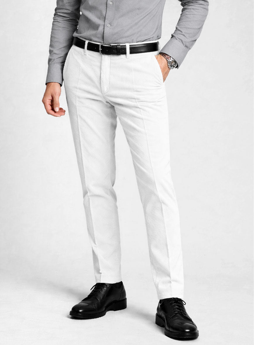 White Corduroy Pants - StudioSuits