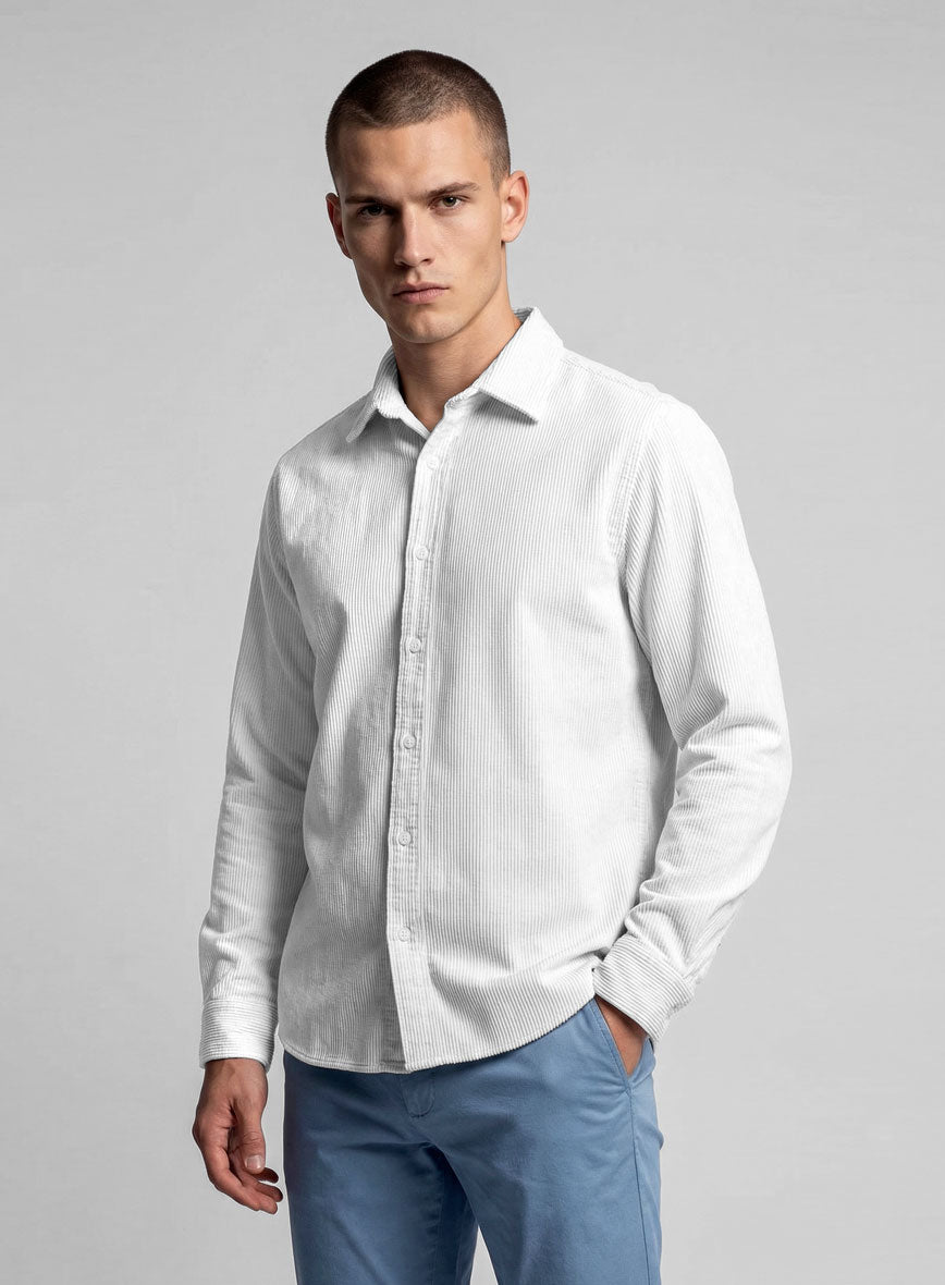 White Corduroy Shirt - StudioSuits