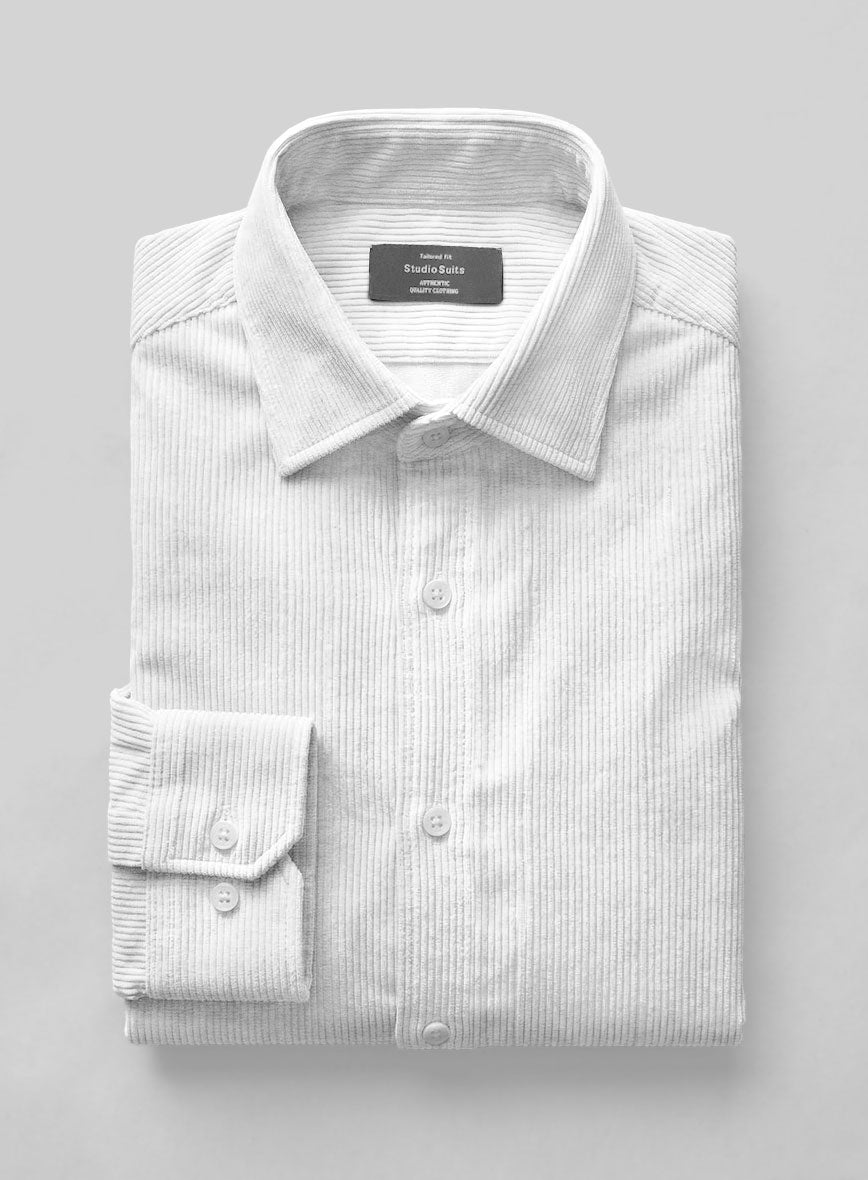 White Corduroy Shirt - StudioSuits