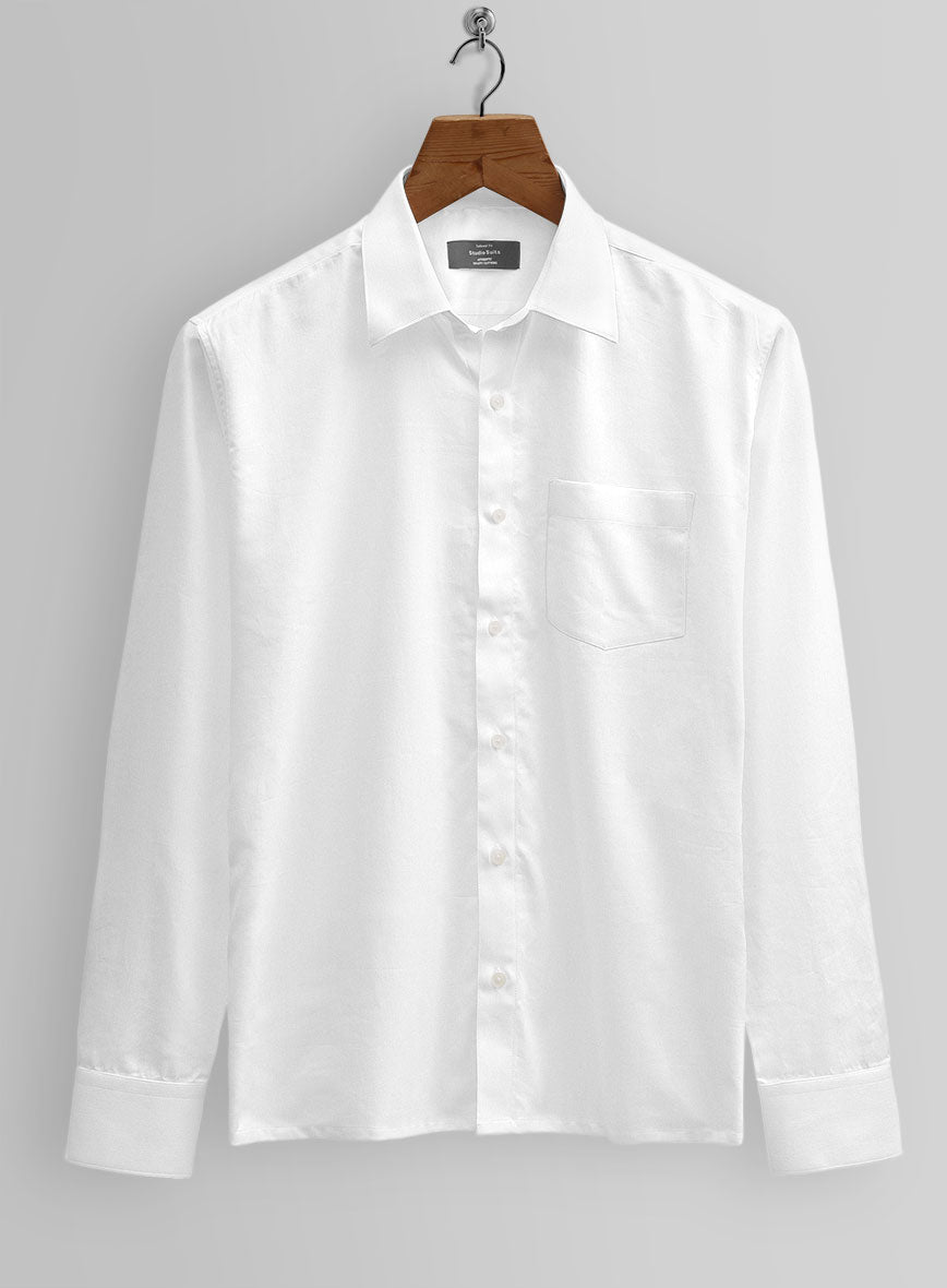 White Cotton Shirt - StudioSuits