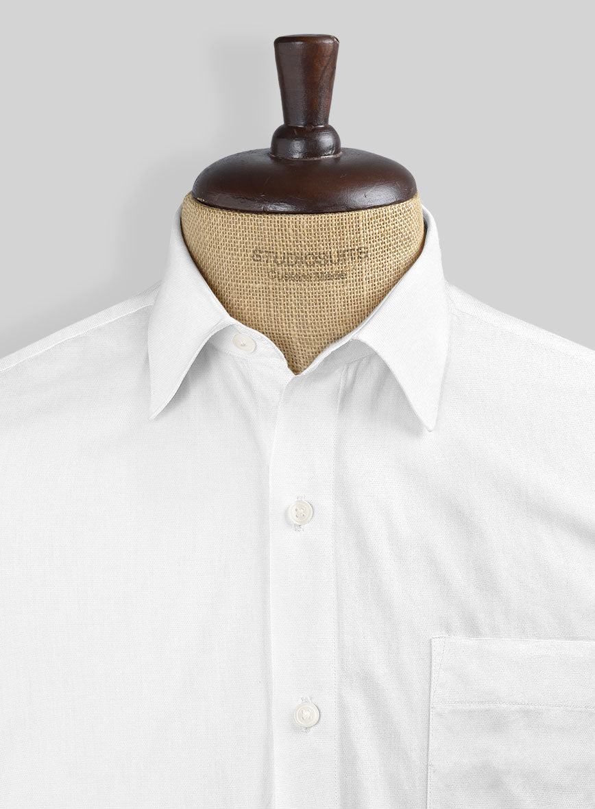 White Cotton Shirt - StudioSuits