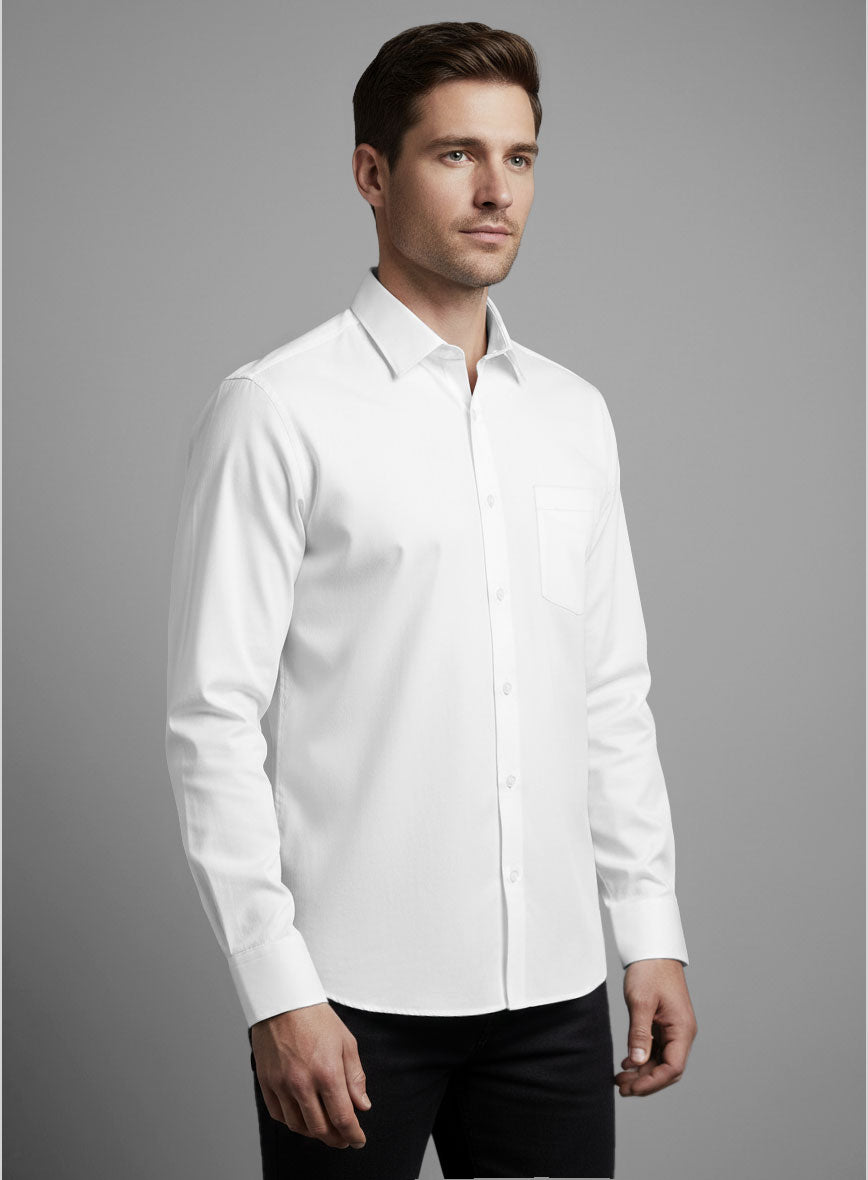 White Cotton Shirt - StudioSuits