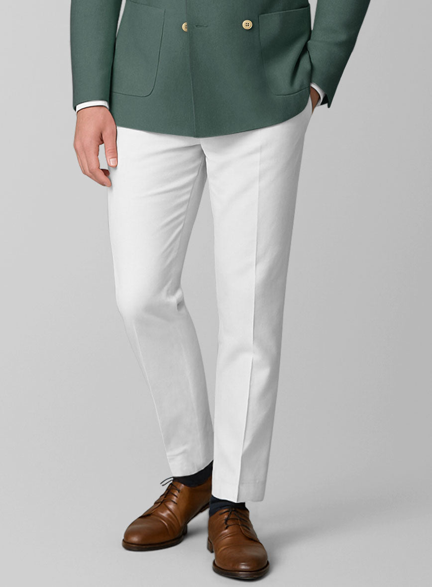 White Gallo Green Cotton Double Breasted Suit