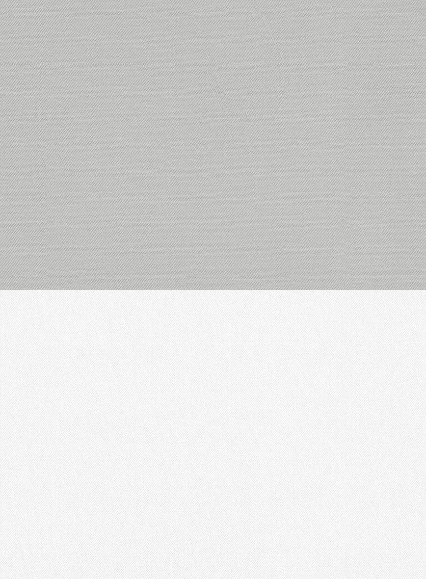 White Light gray Cotton Double Breasted Suit - StudioSuits