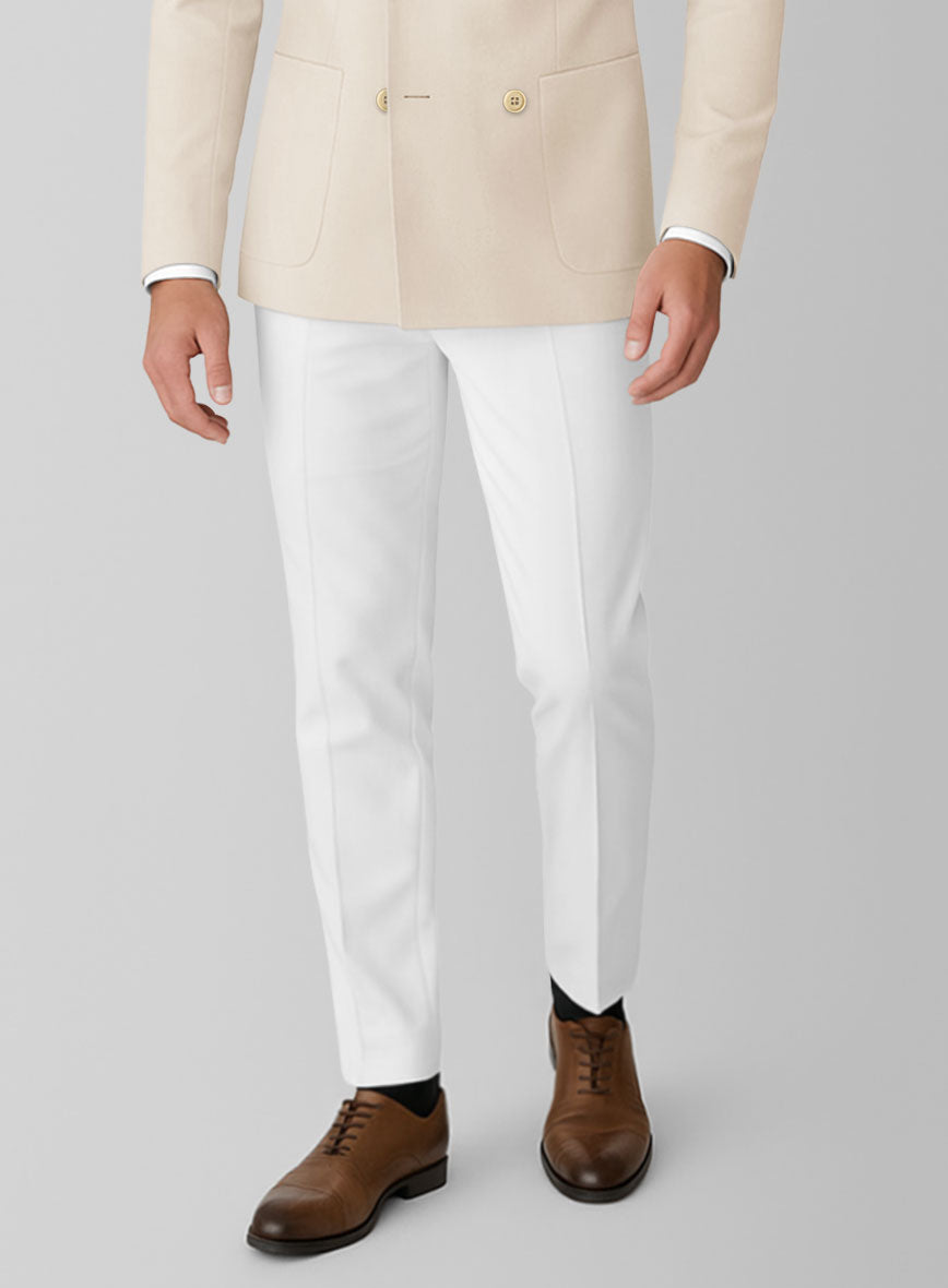 White Light Khaki Cotton Double Breasted Suit - StudioSuits