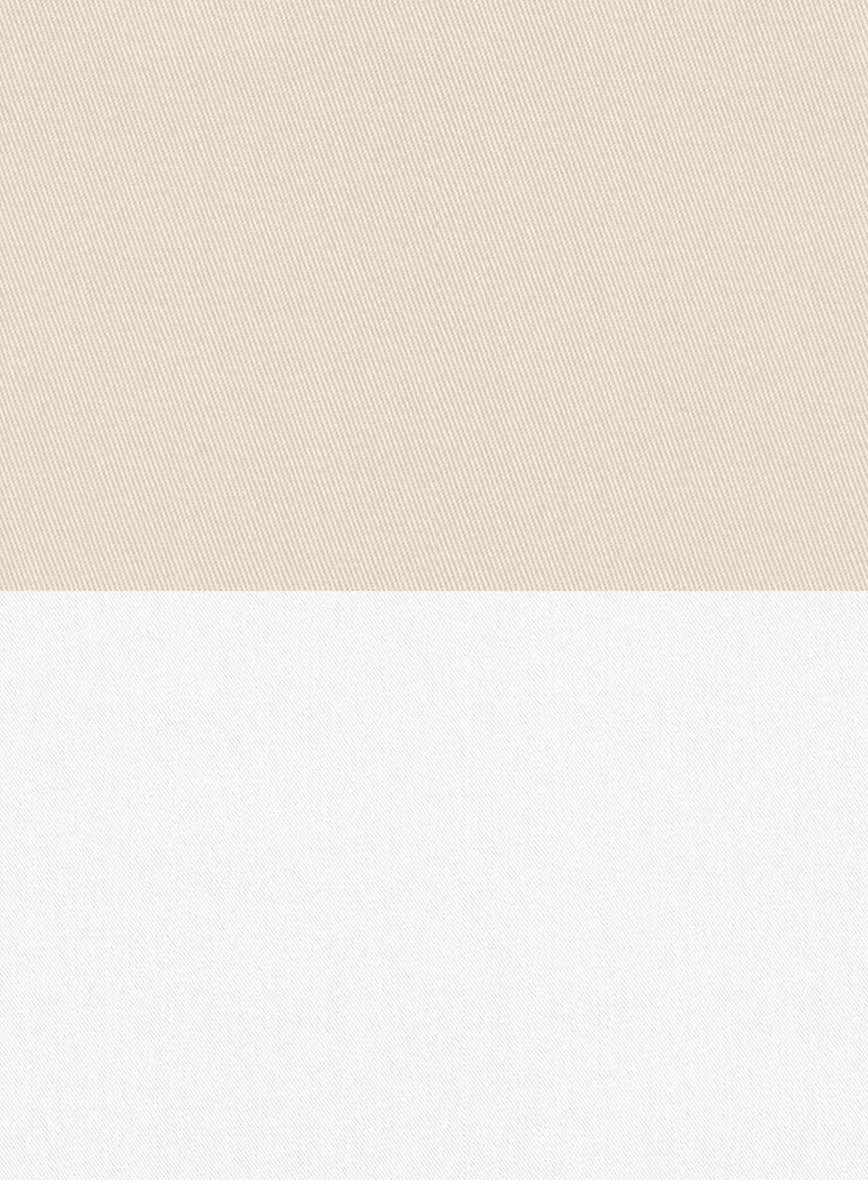 White Light Khaki Cotton Double Breasted Suit - StudioSuits