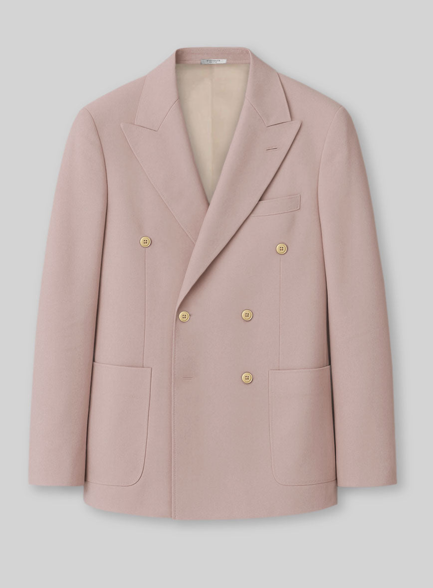 White Light Mauve Cotton Double Breasted Jacket