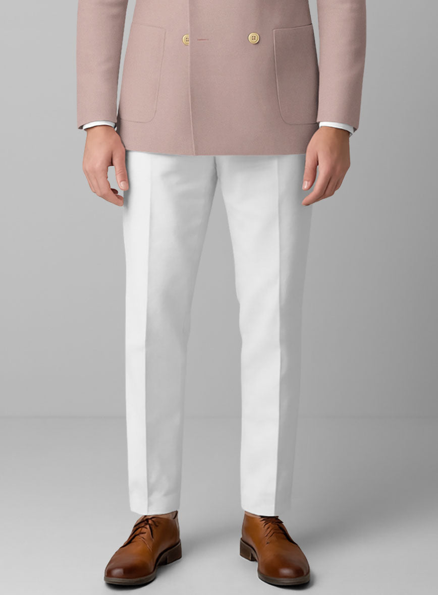 White Light Mauve Cotton Double Breasted Suit - StudioSuits