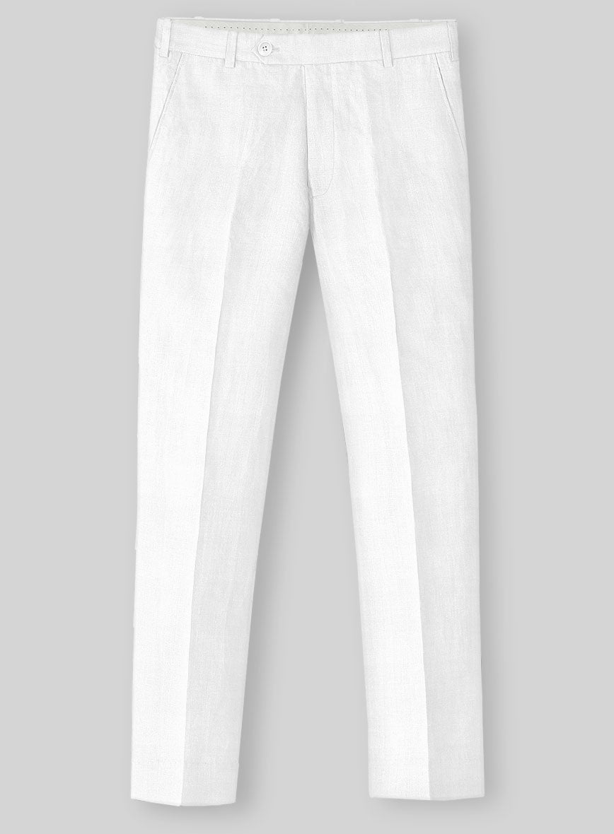 White Linen Pants - StudioSuits