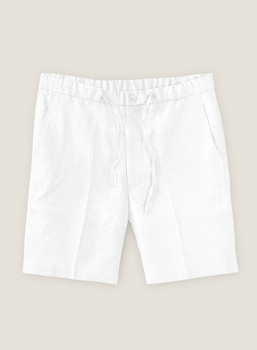 White Linen Shorts - StudioSuits