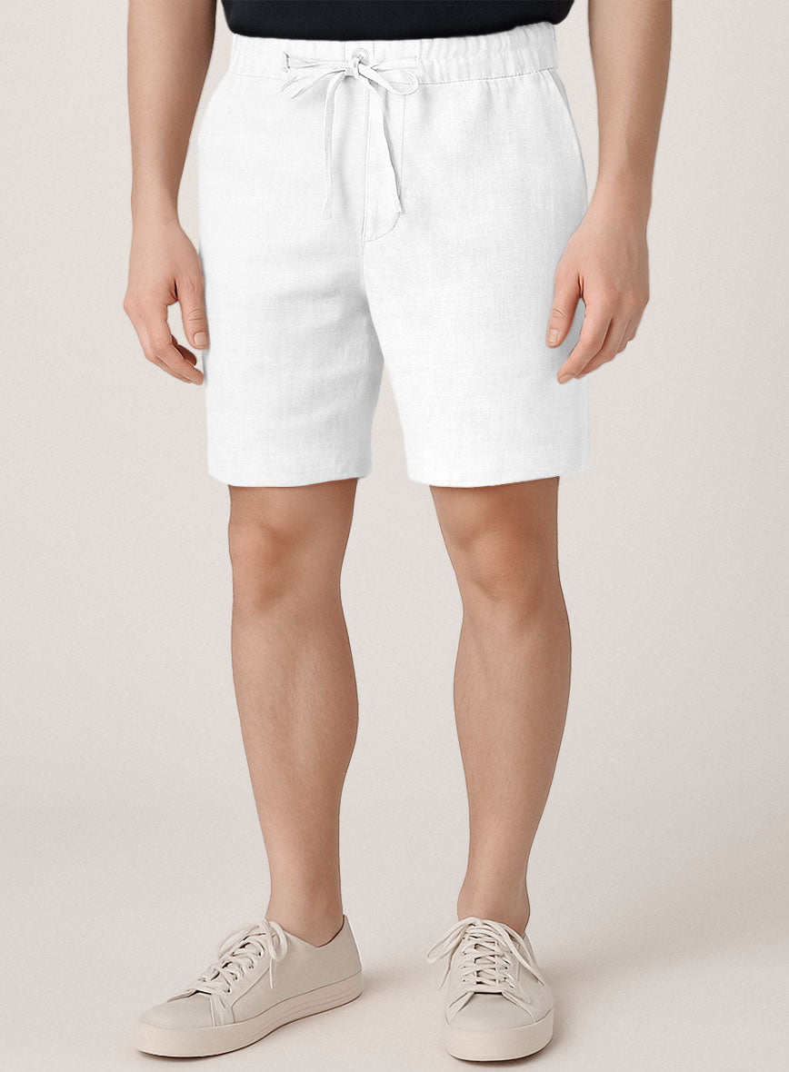 White Linen Shorts - StudioSuits