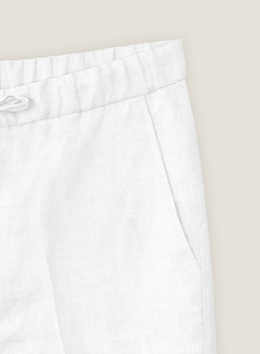 White Linen Shorts - StudioSuits