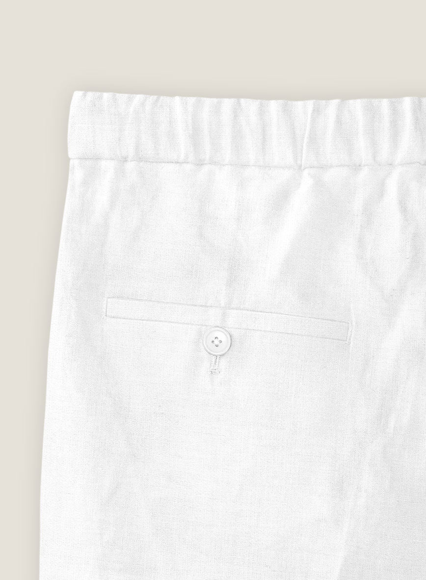 White Linen Shorts - StudioSuits