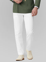 White Olive Green Cotton Suit - StudioSuits
