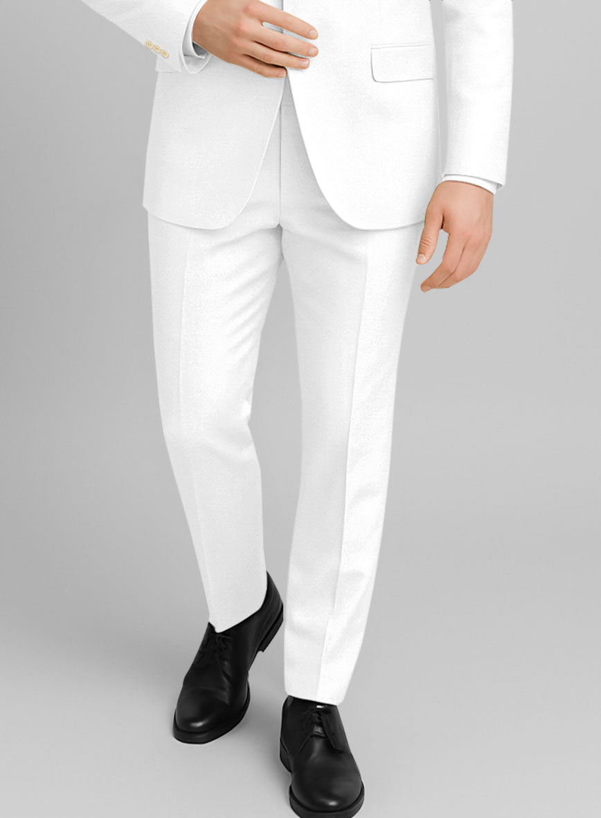 White Stretch Chino Pants - StudioSuits