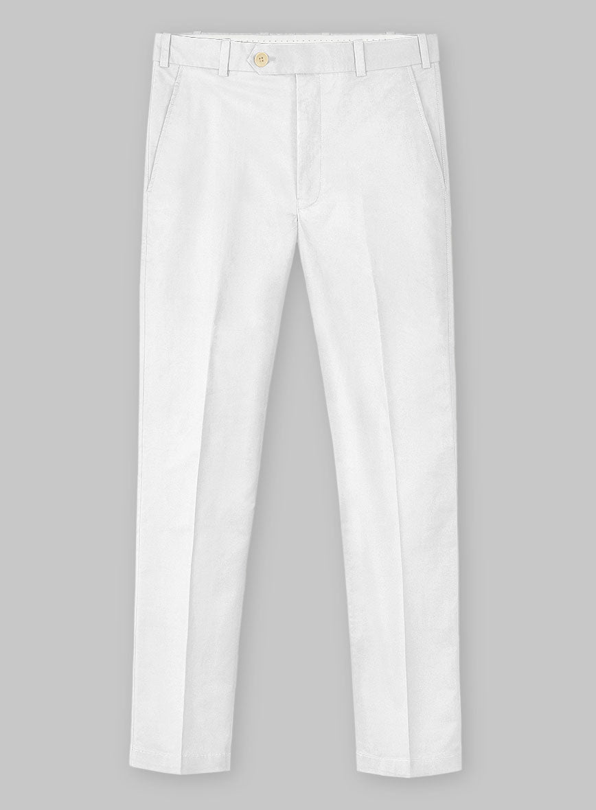 White Stretch Chino Pants - StudioSuits