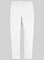 Washed White Stretch Chino Pants - StudioSuits