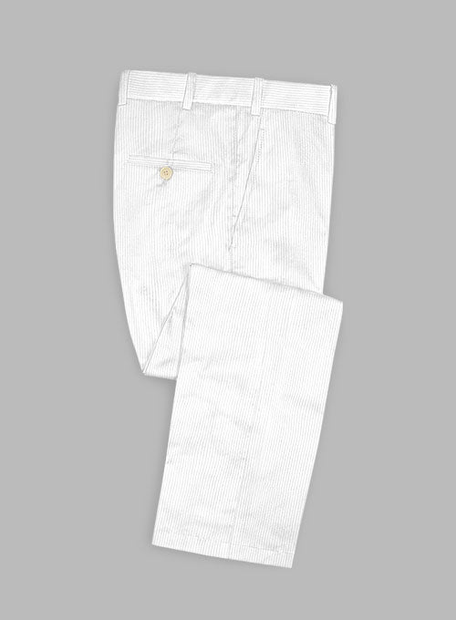 White Thick Corduroy Pants - StudioSuits
