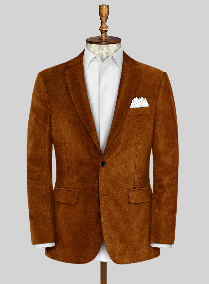 Windsor Tan Velvet Jacket - StudioSuits