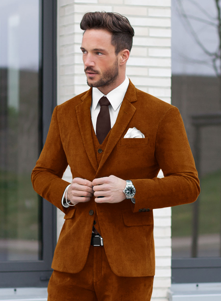 Windsor Tan Velvet Jacket - StudioSuits