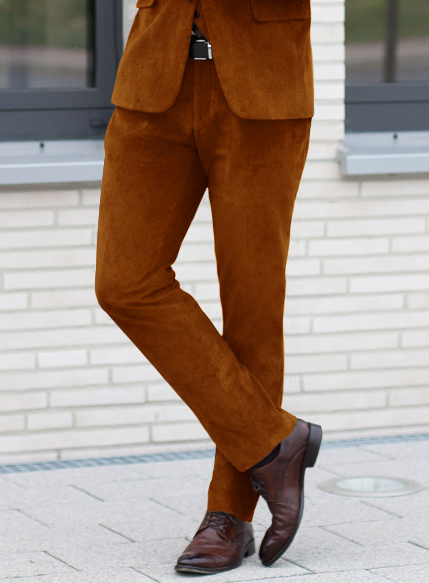 Windsor Tan Velvet Pants - StudioSuits