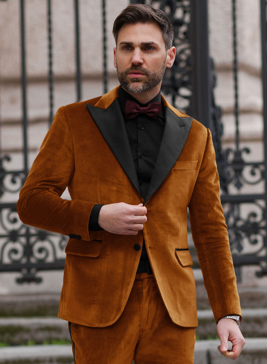 Windsor Tan Velvet Tuxedo Jacket - StudioSuits