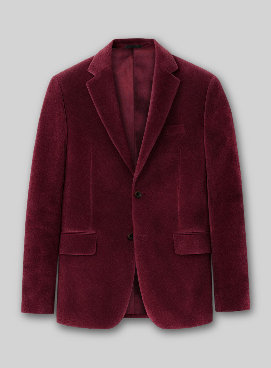Wine Velvet Jacket - StudioSuits