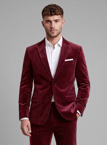 Wine Velvet Jacket - StudioSuits