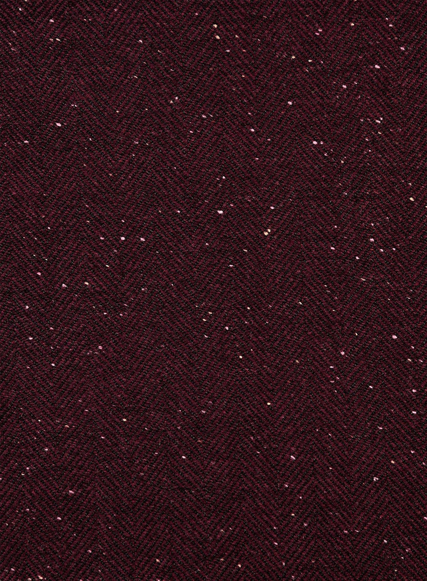 Wine Herringbone Donegal Tweed Suit - StudioSuits