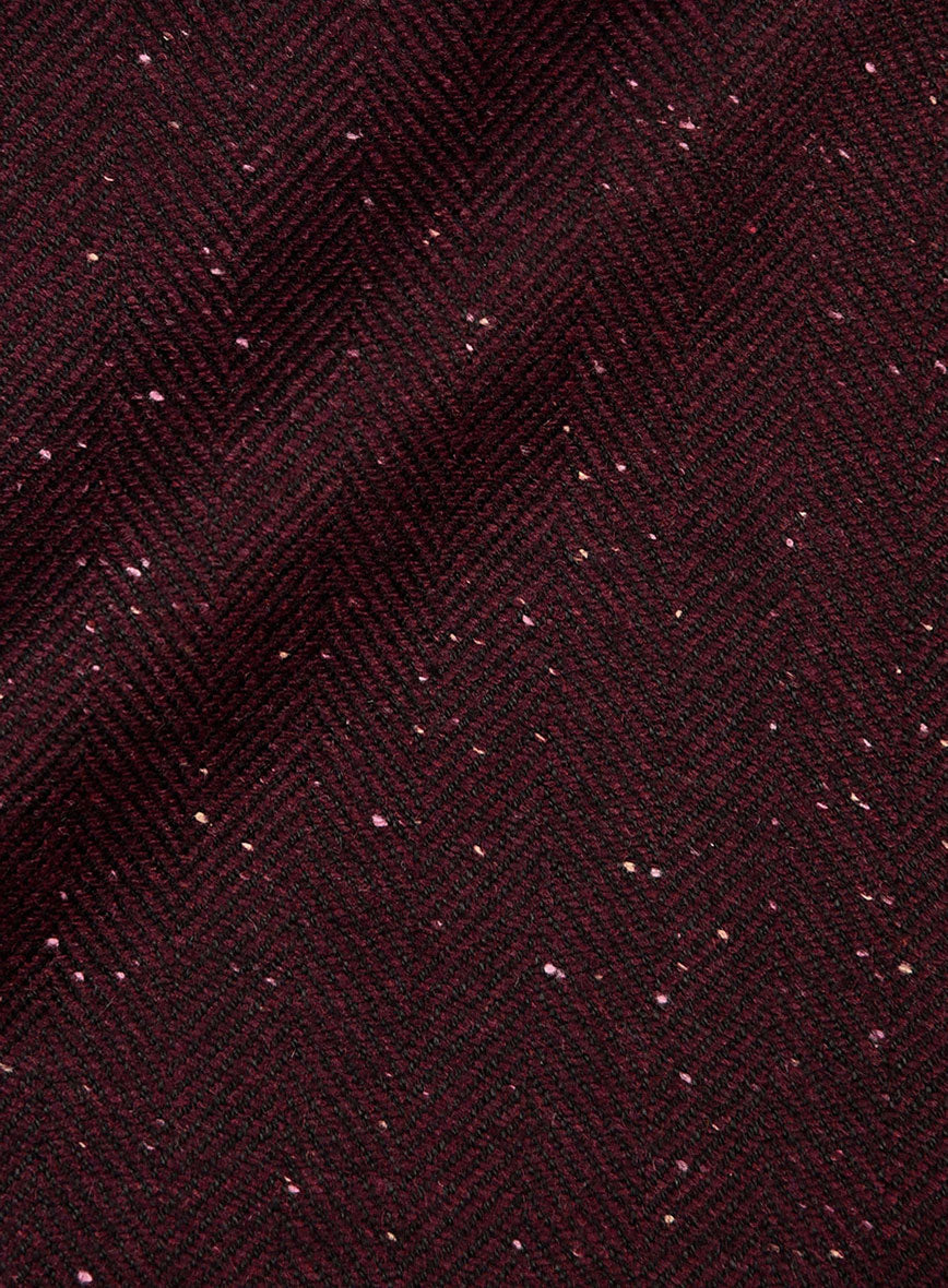 Wine Herringbone Donegal Tweed Suit - StudioSuits