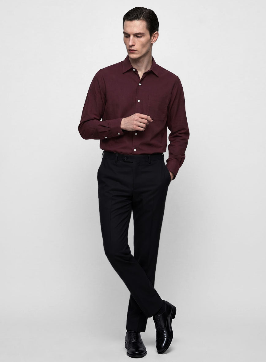 Wine Stretch Poplene Shirt - StudioSuits