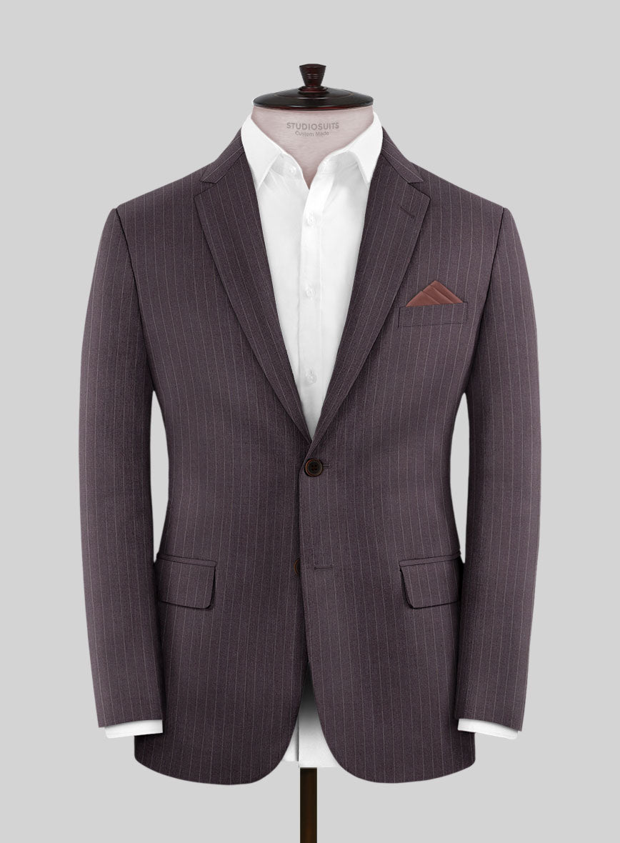 Wine Pinstripe Jacket - StudioSuits