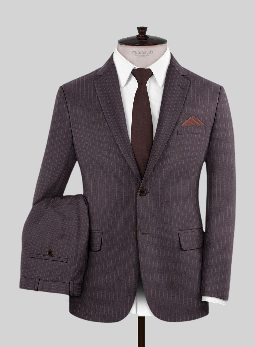 Wine Pinstripe Suit - StudioSuits