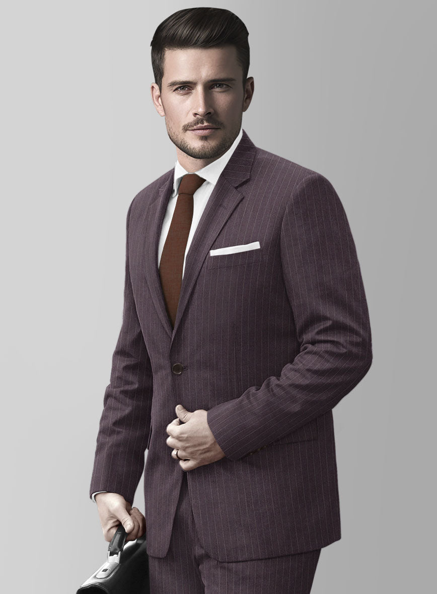 Wine Pinstripe Suit - StudioSuits