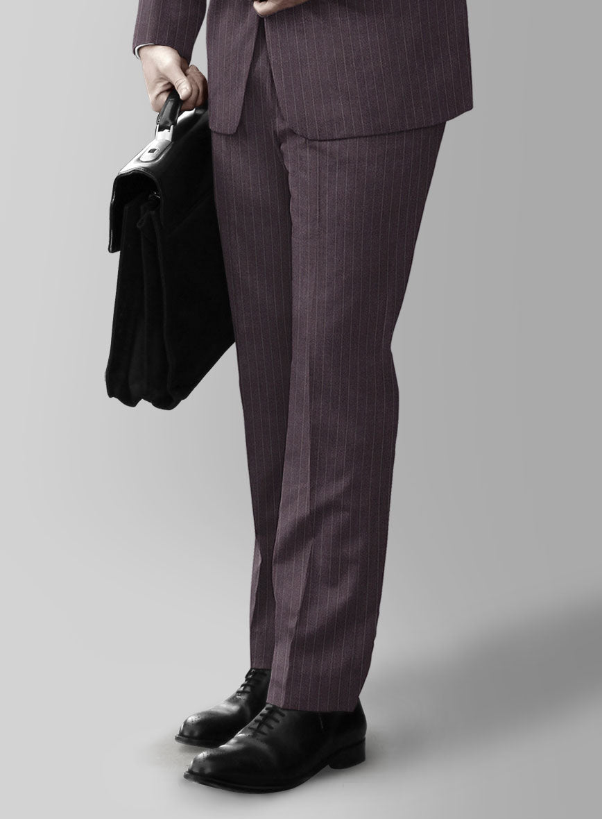 Wine Pinstripe Suit - StudioSuits