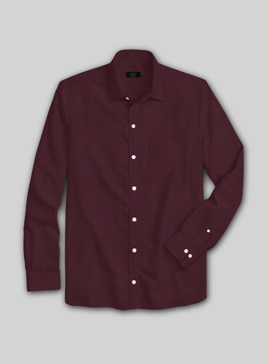 Wine Stretch Poplene Shirt - StudioSuits