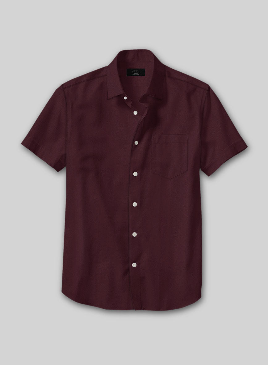 Wine Stretch Poplene Shirt - StudioSuits