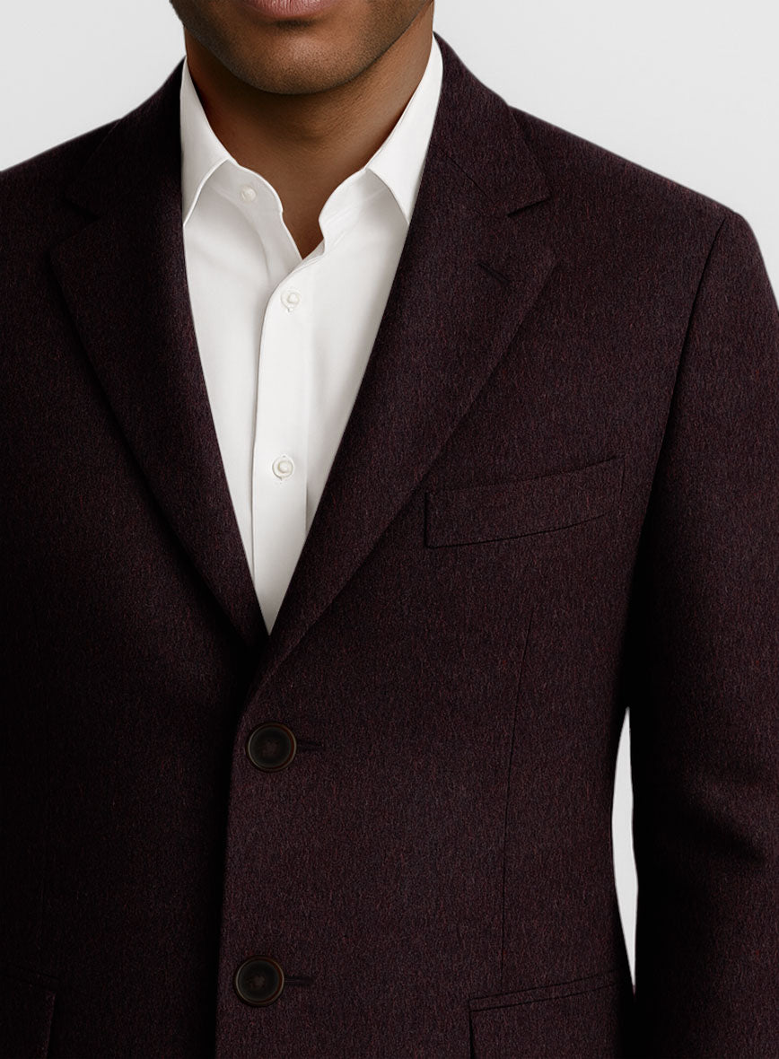 Wine Thick Wool Overcoat - StudioSuits