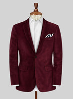 Wine Velvet Jacket - StudioSuits