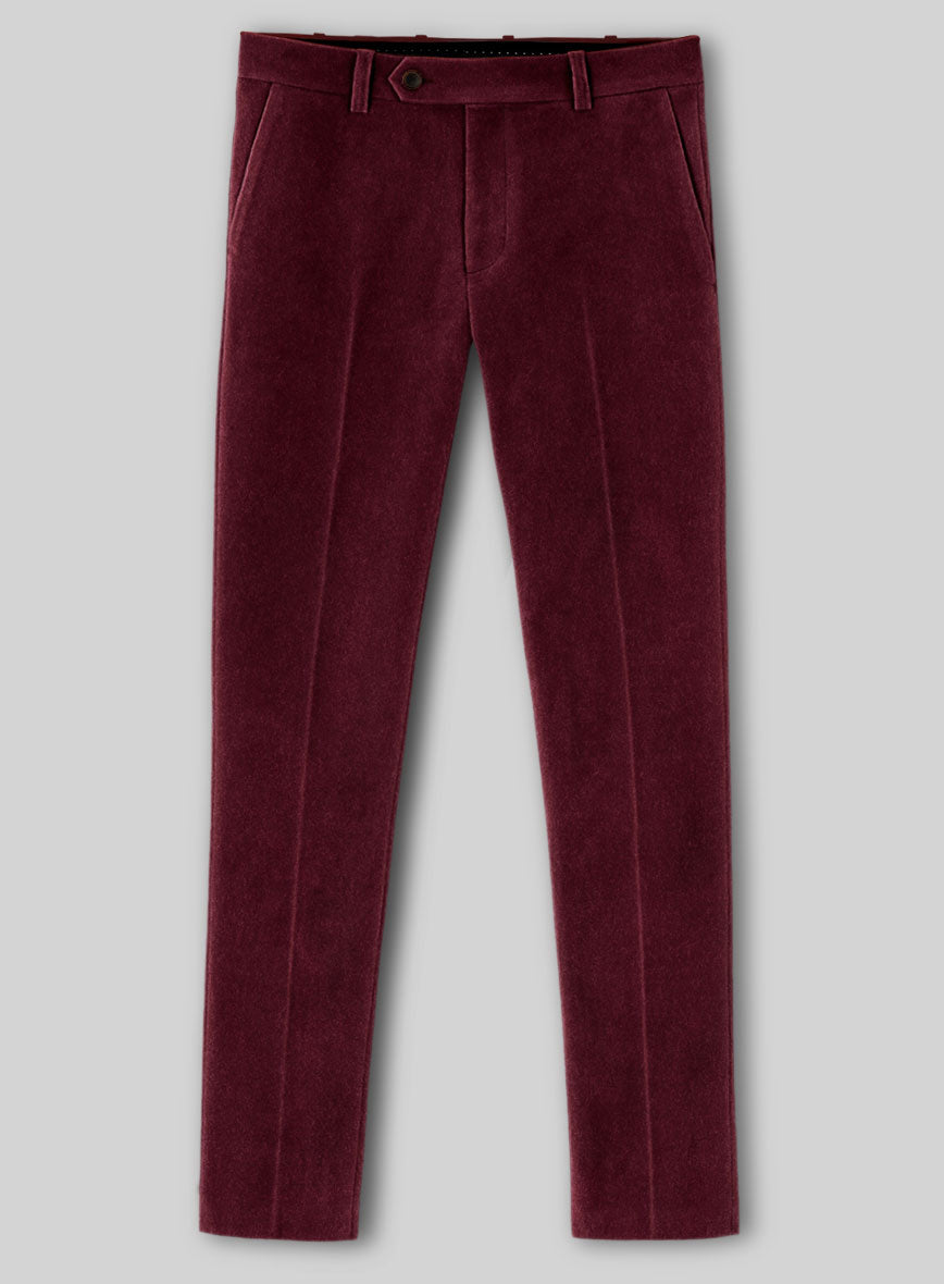 Wine Velvet Pants - StudioSuits