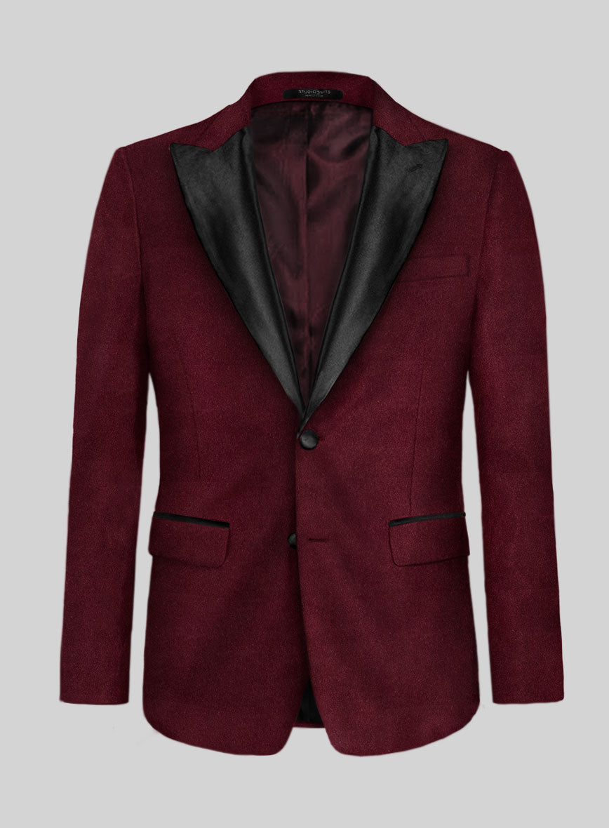 Wine Velvet Tuxedo Jacket - StudioSuits