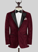 Wine Velvet Tuxedo Suit - StudioSuits