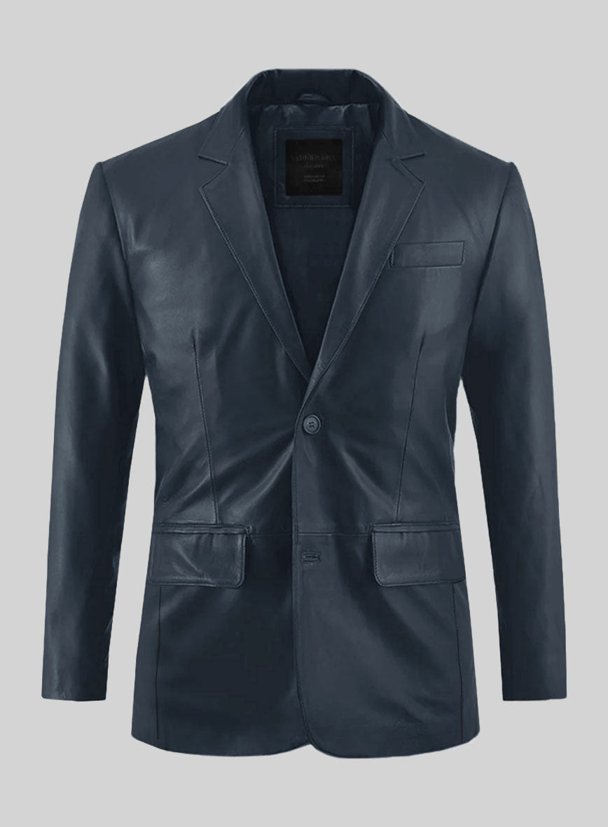 Winsor Blue Leather Suit - StudioSuits