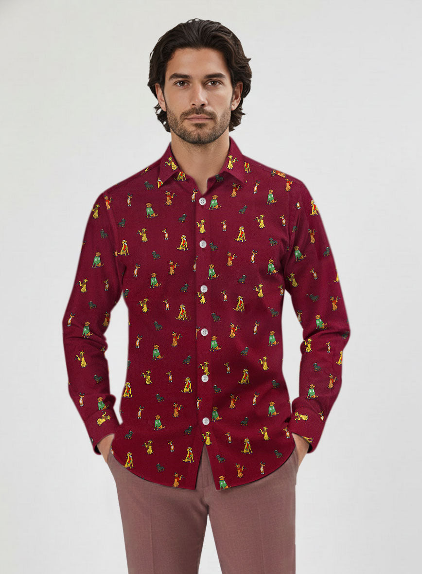 Winter Paws Cotton Shirt - StudioSuits