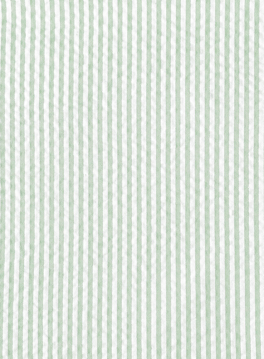 Women's Light Green Seersucker Double Breasted Jacket - StudioSuits
